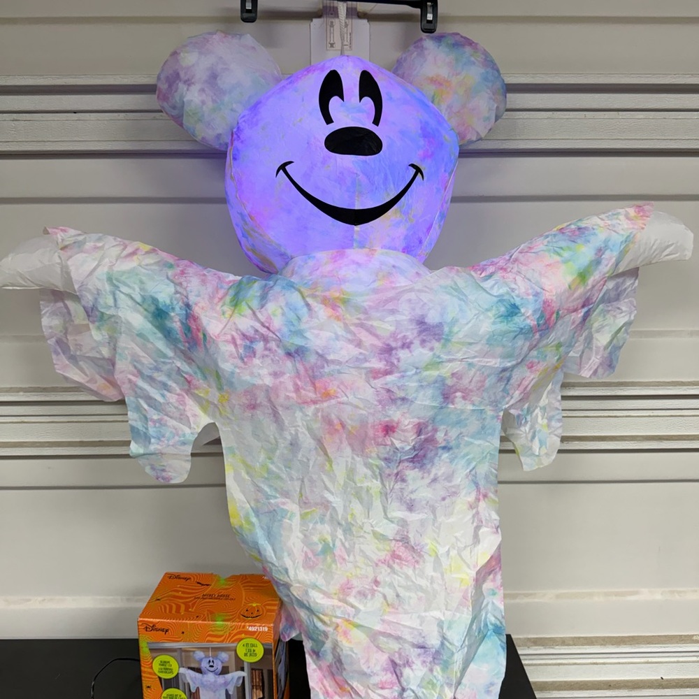 Gemmy 4 ft Tall Airblown Inflatable Disney LED Hanging Mickey Ghost Halloween